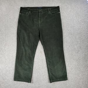 Tommy Hilfiger Corduroy Pants Womens 18 Ankle Green Stretch Short Casual